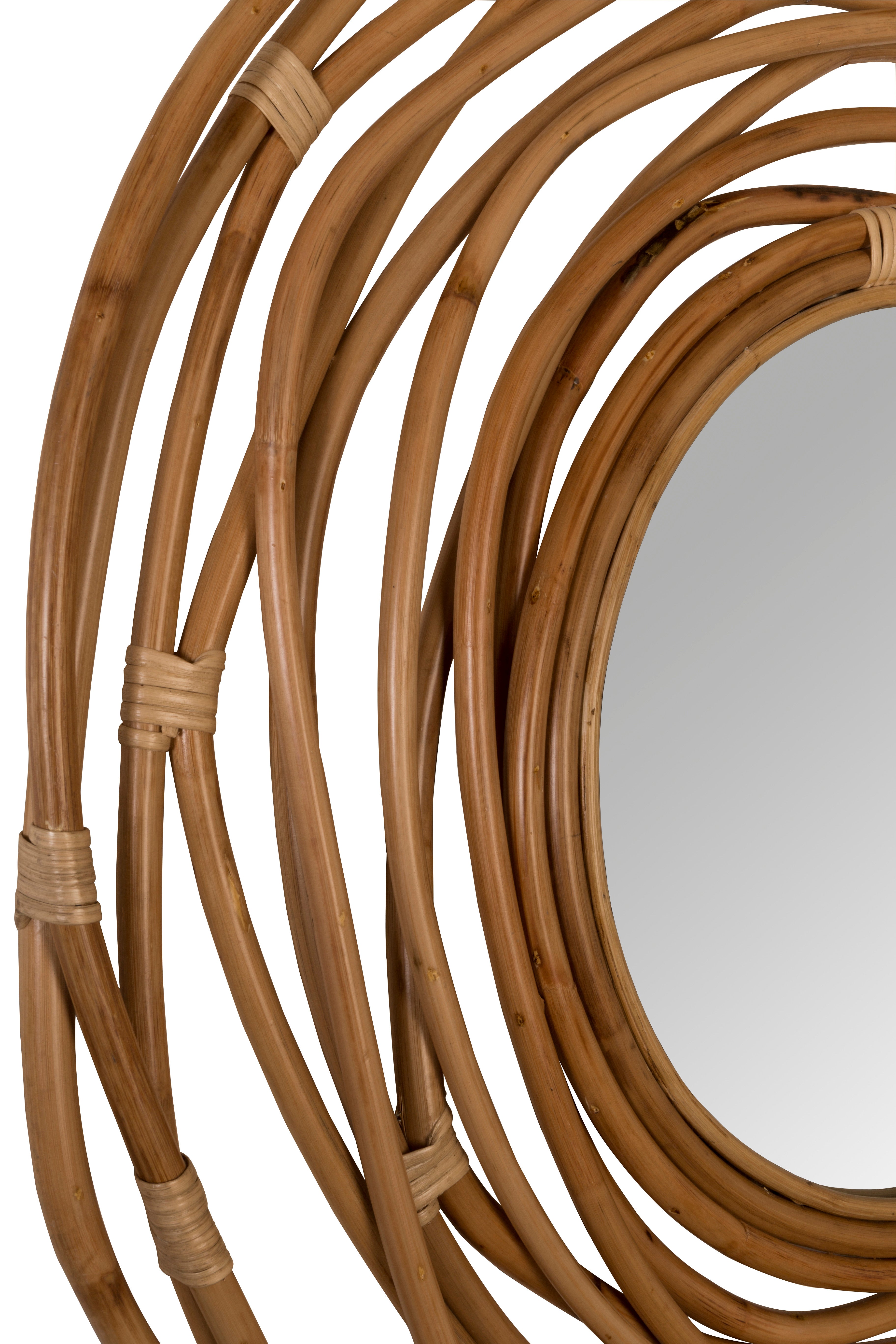 Dutchbone Kubu Natural Rattan Round Wall Mirror